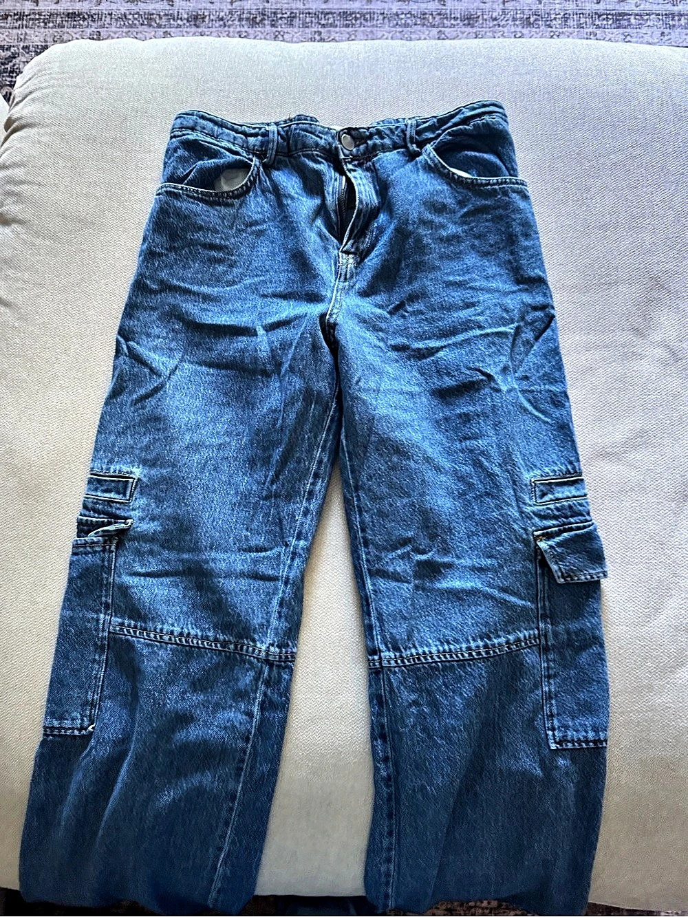 Zara Cargo Pants in Blue Size 8